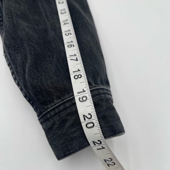 Madewell Oversized Black Denim Jean Jacket Medium Trucker Women’s - Picture 12 of 12